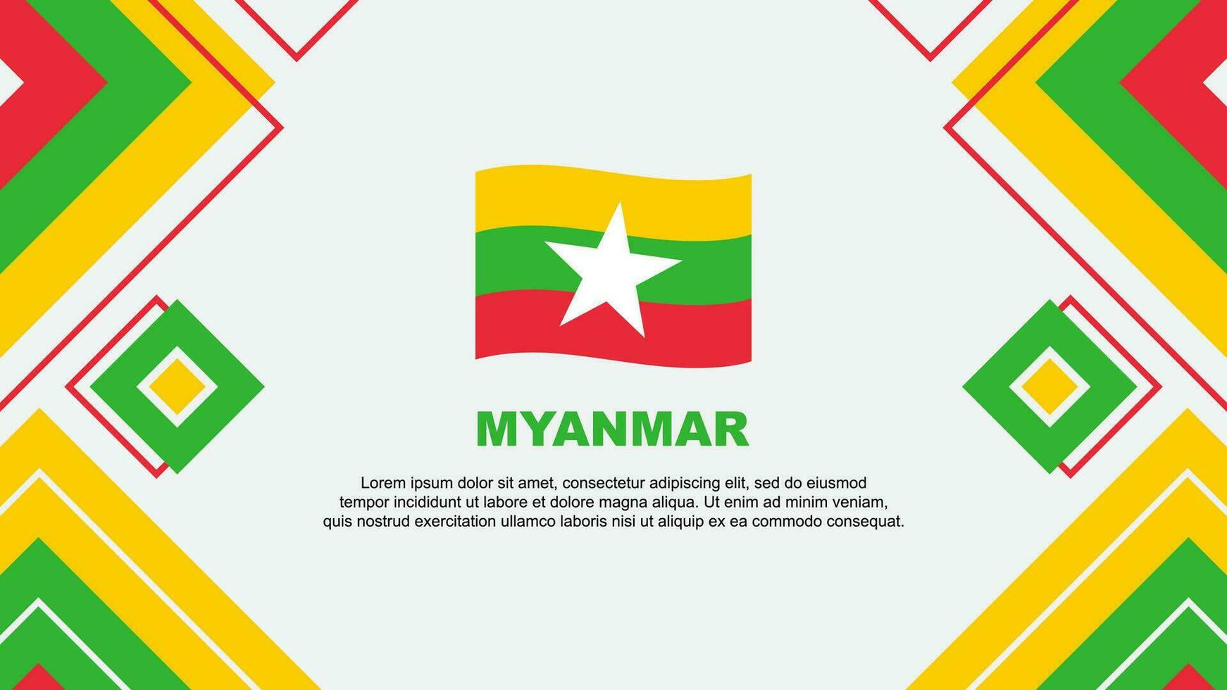 Myanmar bandiera astratto sfondo design modello. Myanmar indipendenza giorno bandiera sfondo vettore illustrazione. Myanmar sfondo