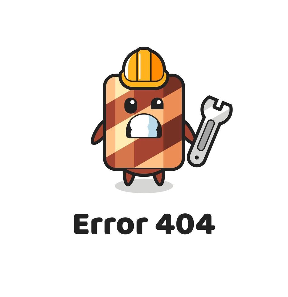 errore 404 con la simpatica mascotte del rotolo di wafer vettore