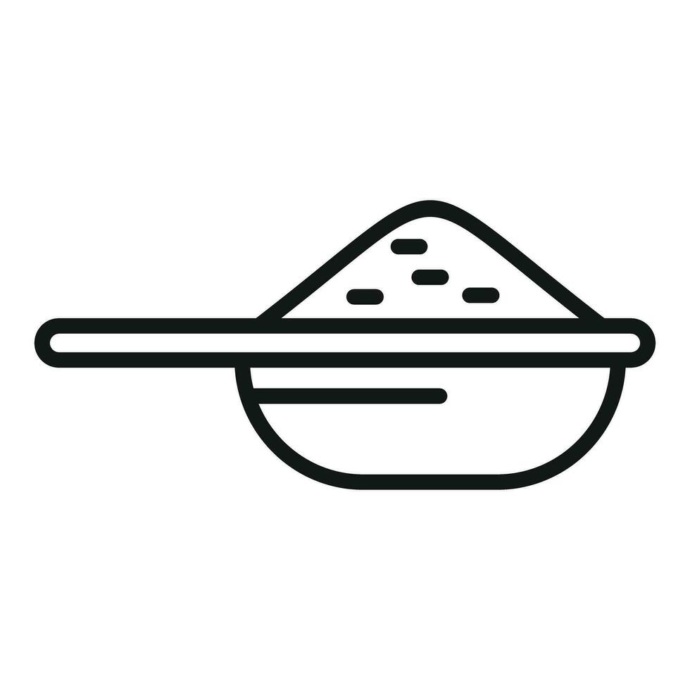 acciaio cucchiaio di wasabi icona schema vettore. salsa asiatico pasto vettore
