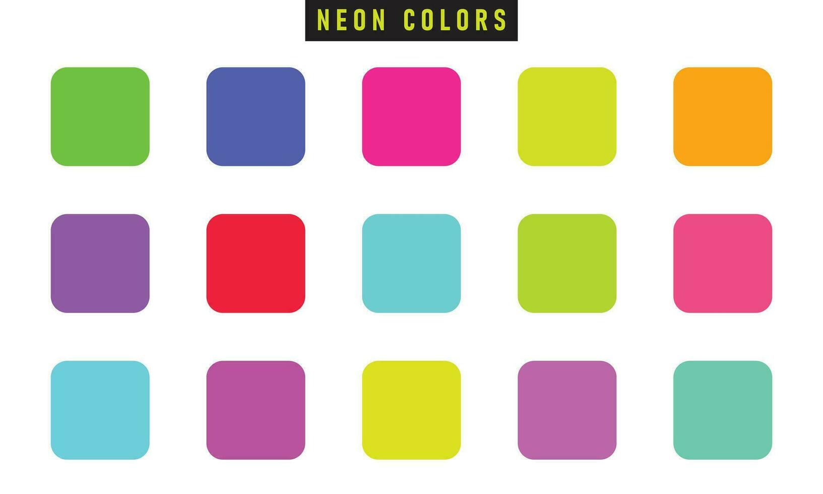 15 neon colori tavolozza vettore illustrazione