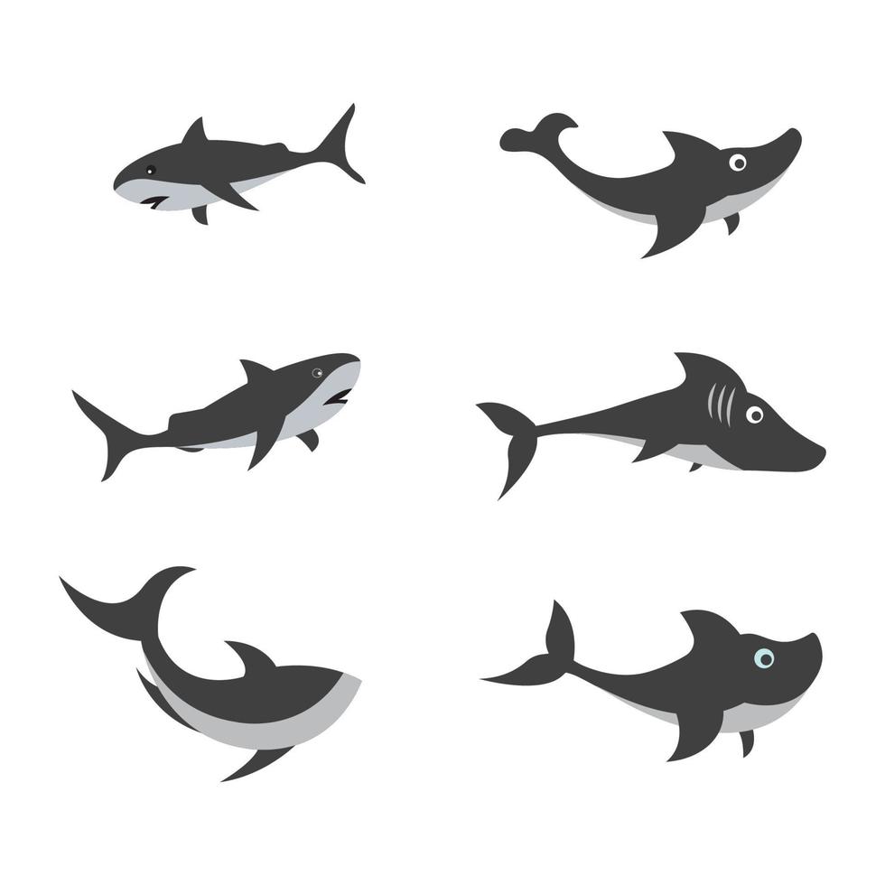 disegno dell'icona dell'illustrazione dello squalo vettore