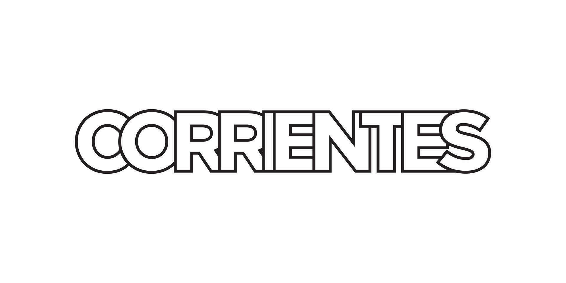 corrientes nel il argentina emblema. il design Caratteristiche un' geometrico stile, vettore illustrazione con grassetto tipografia nel un' moderno font. il grafico slogan scritta.