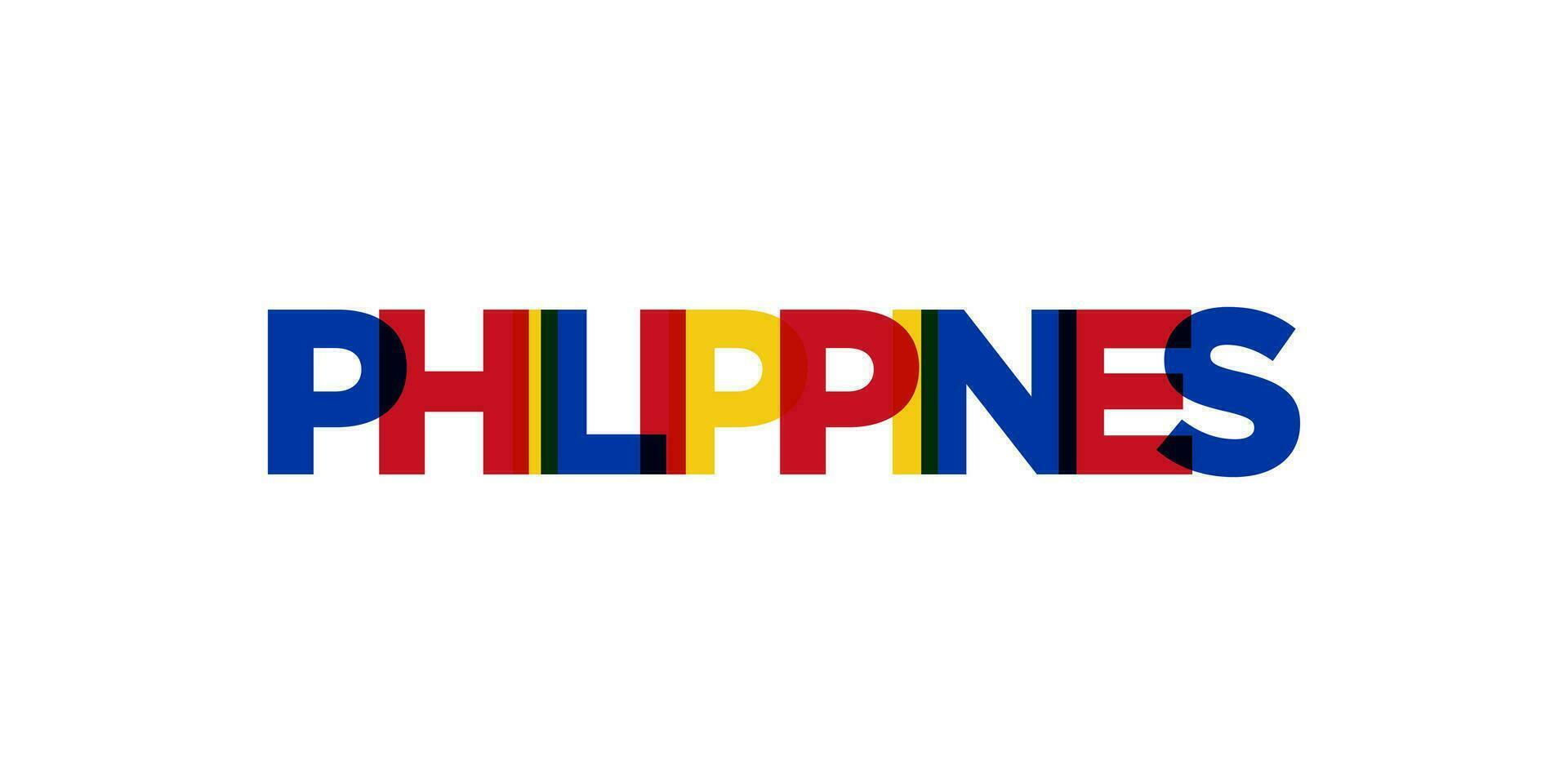 Filippine emblema. il design Caratteristiche un' geometrico stile, vettore illustrazione con grassetto tipografia nel un' moderno font. il grafico slogan scritta.