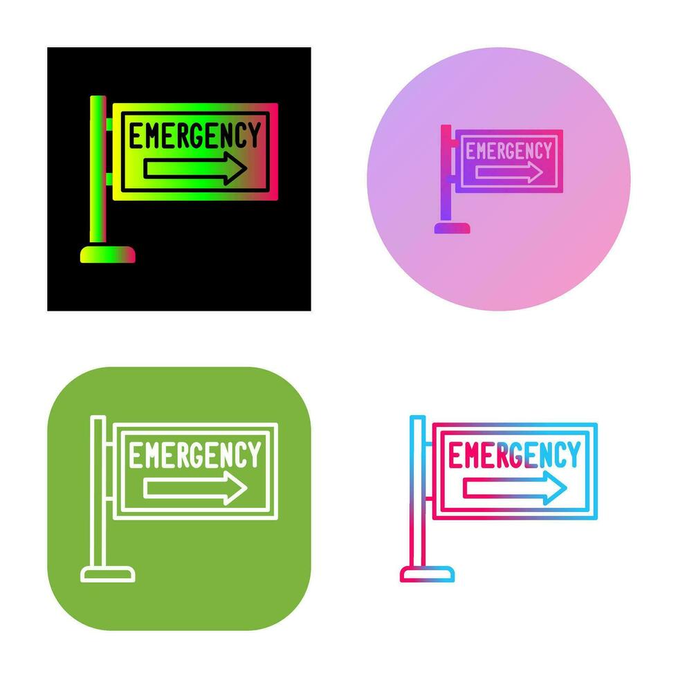 emergenza cartello vettore icona