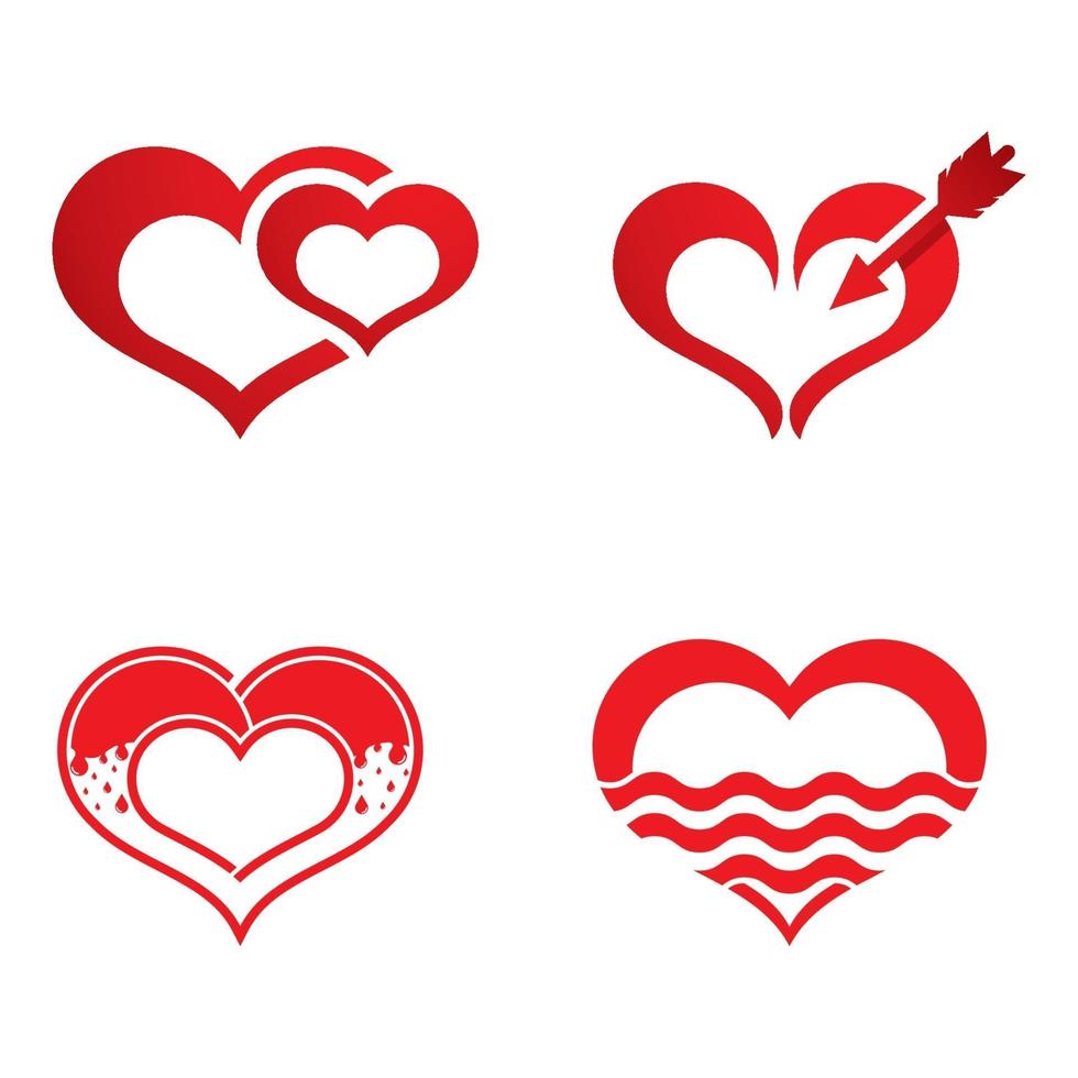 amore logo modello vettoriale icona set design