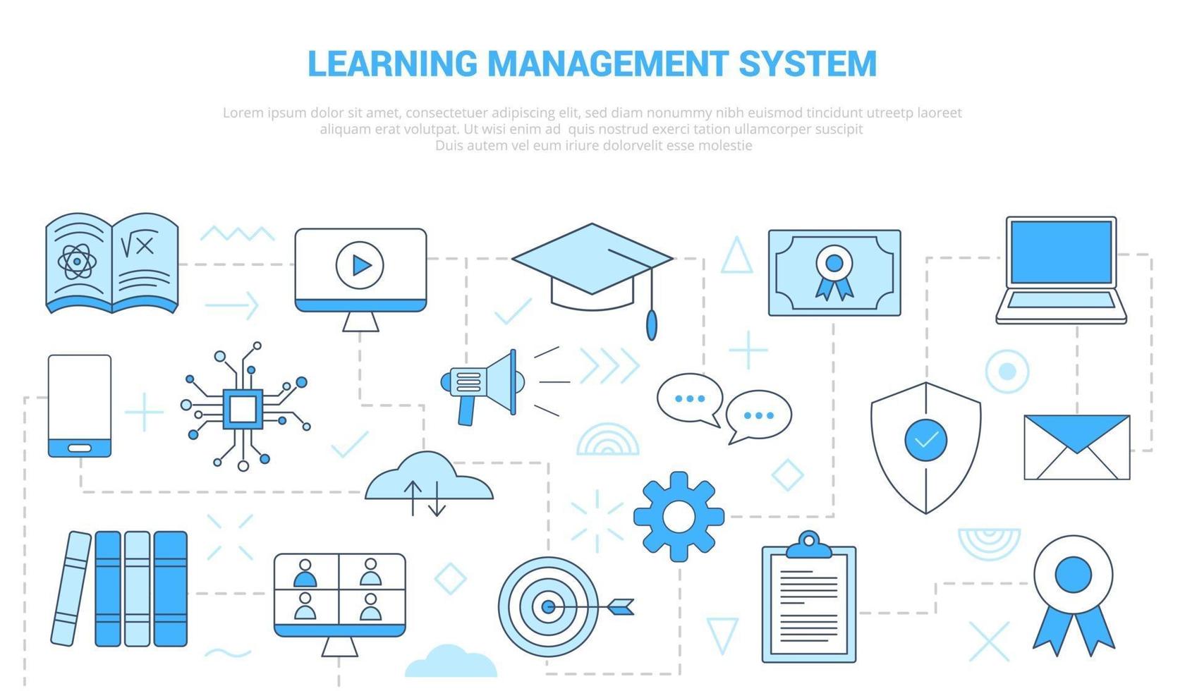 lms concetto di sistema di gestione dell'apprendimento vettore