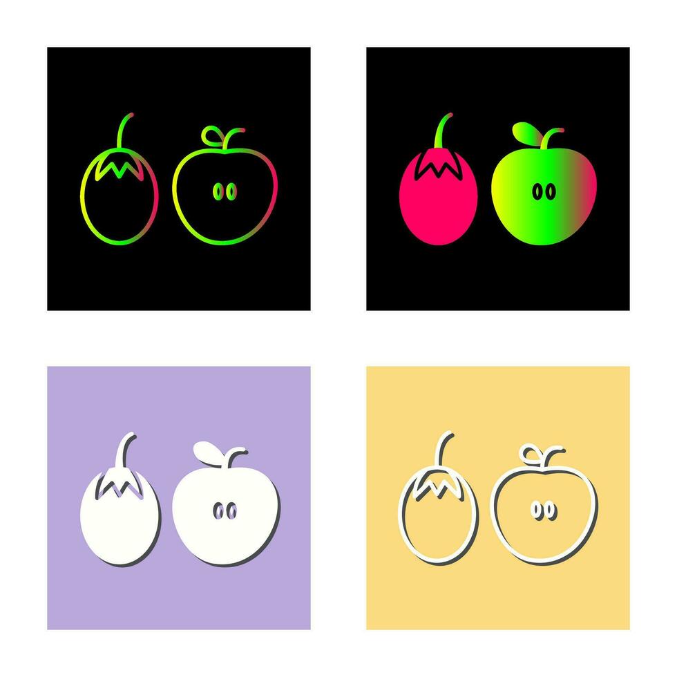 frutta e verdure vettore icona