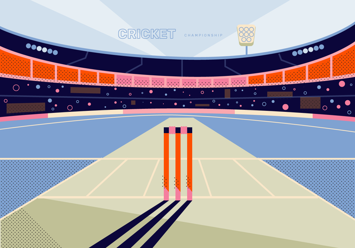 Illustrazione di vettore del fondo dello stadio del cricket
