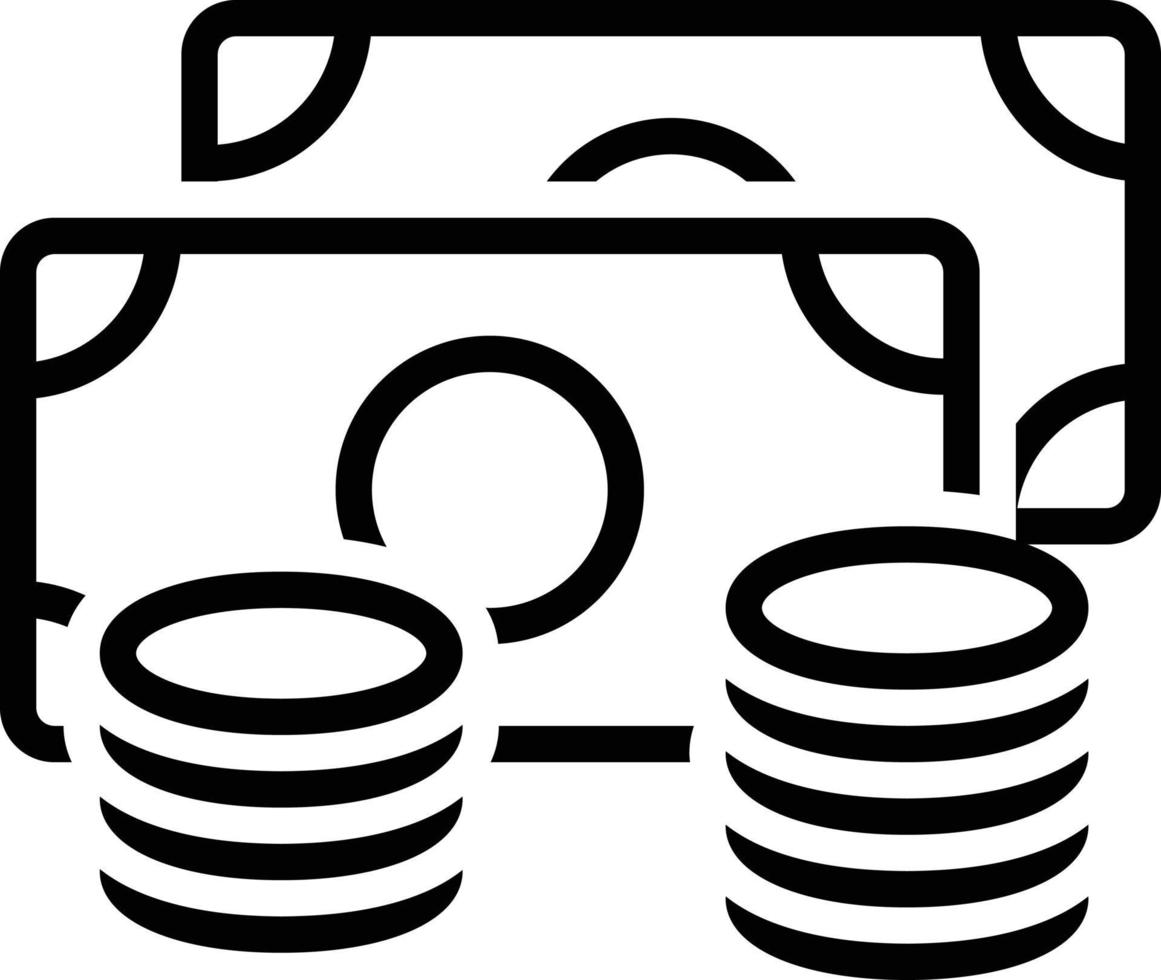 icona linea per monete vettore