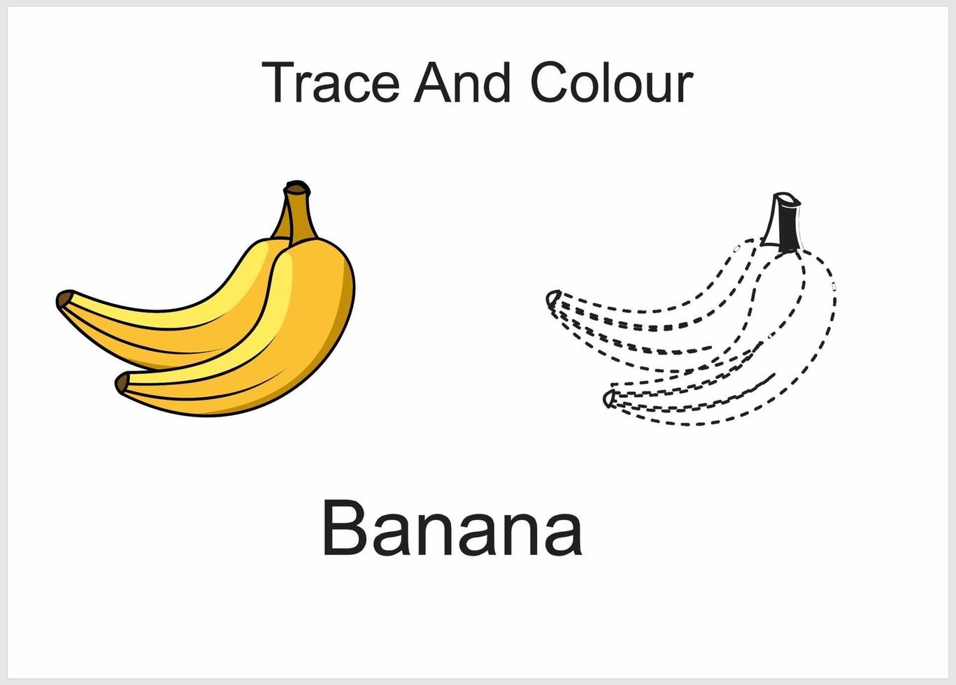 traccia e colora la banana vettore