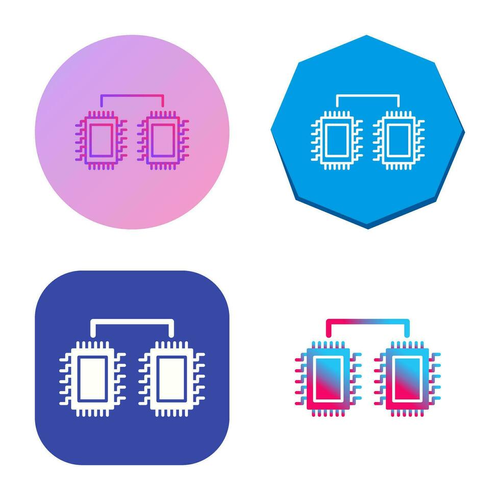 processori collegato vettore icona