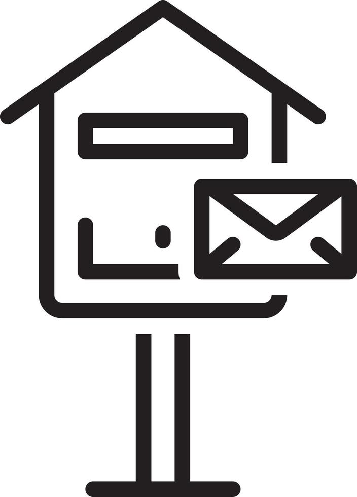 icona della linea per la casella di posta vettore
