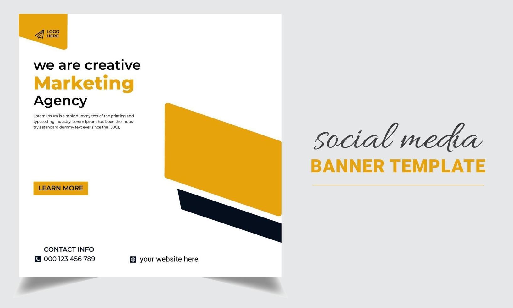 design creativo del modello di banner per social media di marketing. vettore
