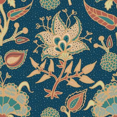 Ornamento nazionale indiano paisley per cotone, tessuti di lino. vettore