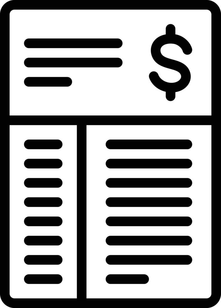 icona linea per fattura vettore