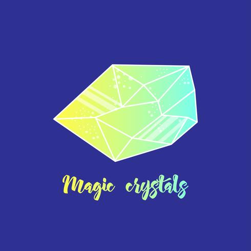 Cristalli magici di forma piramidale. vettore