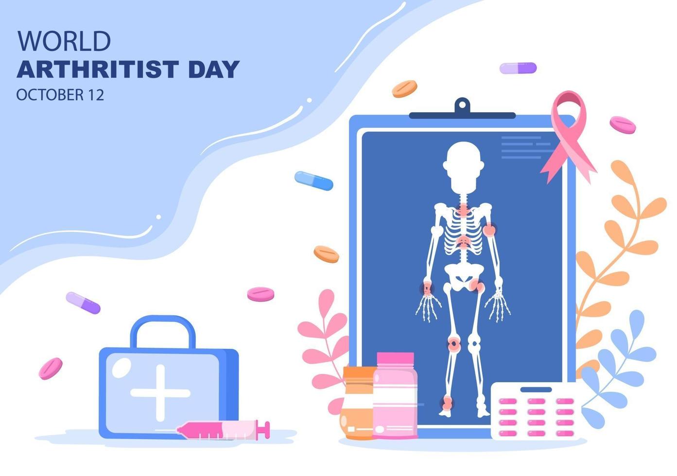 illustrazione vettoriale della giornata mondiale dell'artrite