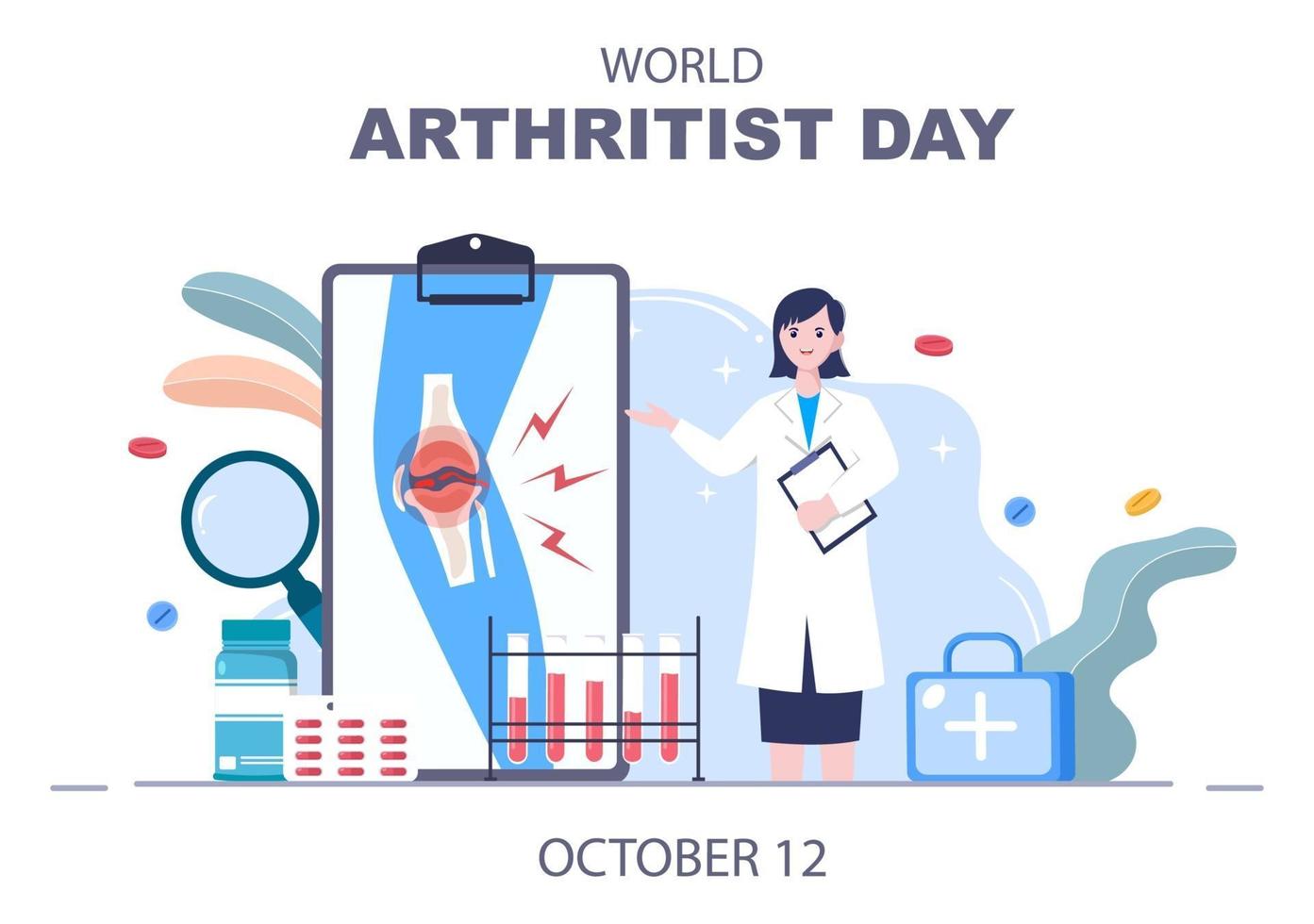 illustrazione vettoriale della giornata mondiale dell'artrite