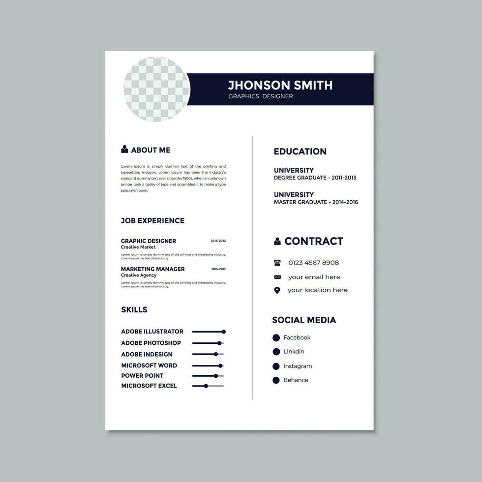 moderno curriculum vitae modello design vettore