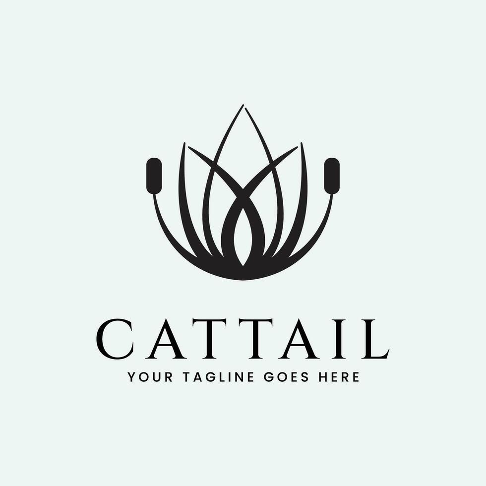 cattails pianta silhouette logo vettore illustrazione design