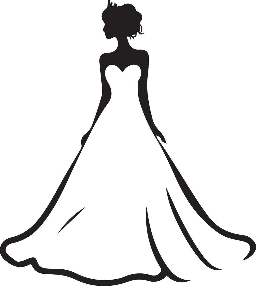 bridal vestito logo vettore illustrazione