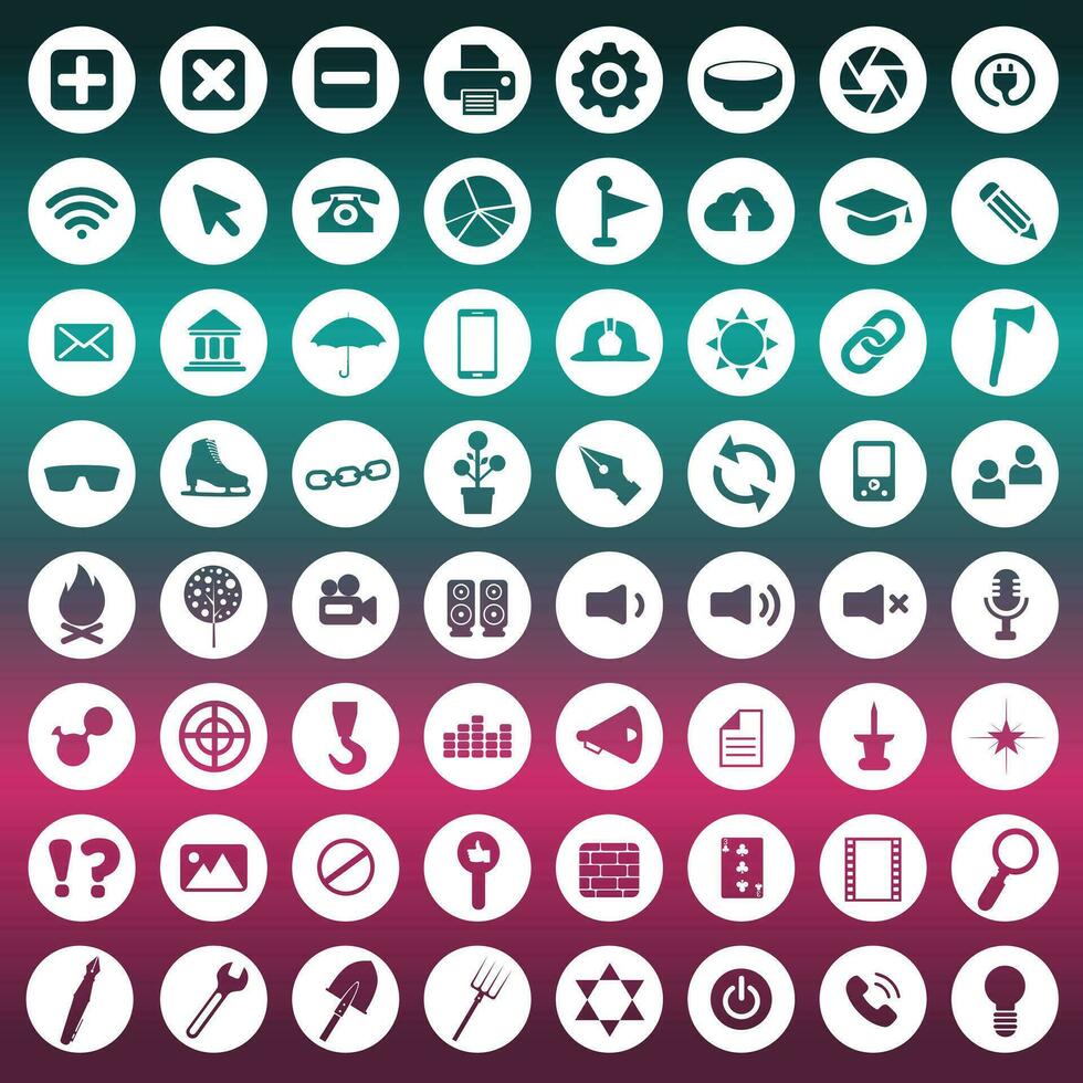 icona impostato per siti web e mobile applicazioni. piatto vettore illustrazione