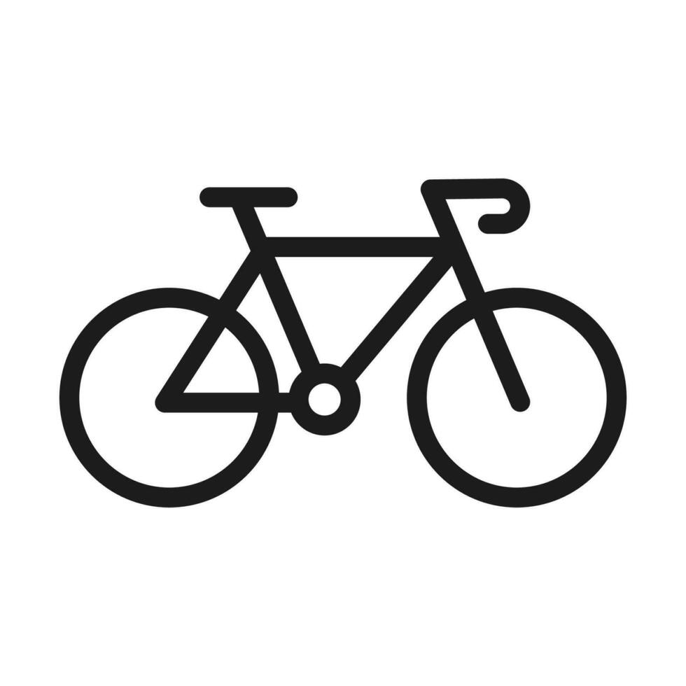 bicicletta icona con linea e nero colore vettore