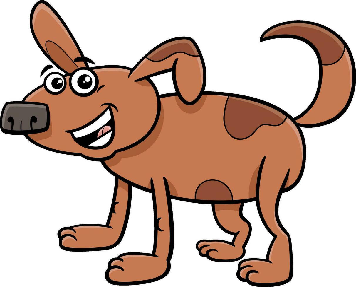divertente cartone animato Marrone cane animale personaggio vettore