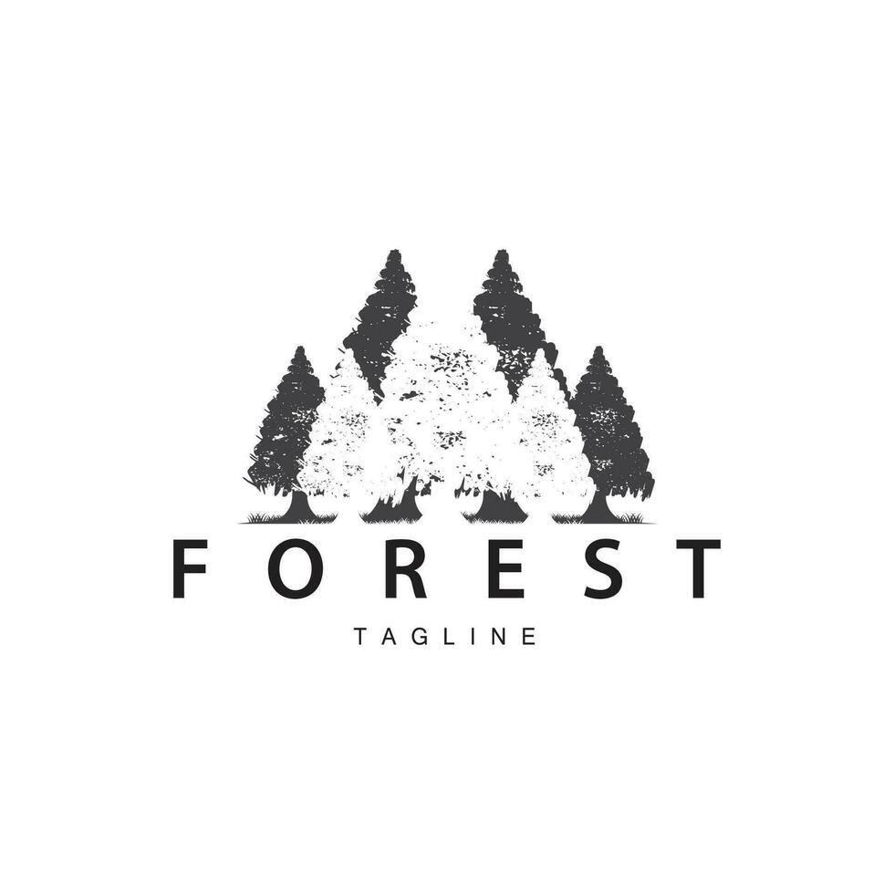 foresta logo, giungla avventura semplice design vettore, illustrazione modello vettore