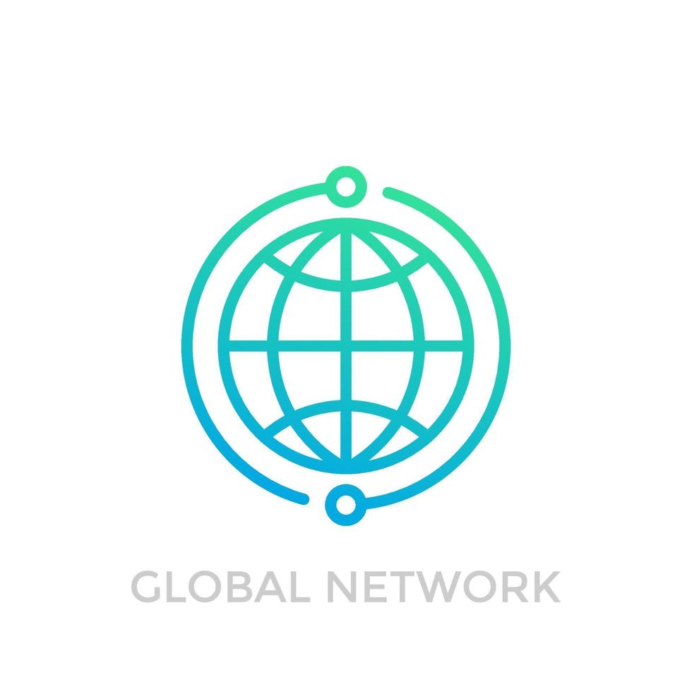 icona della rete globale su bianco vettore