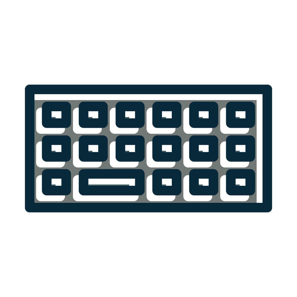tastiera vettore di spessore linea pieno buio colori