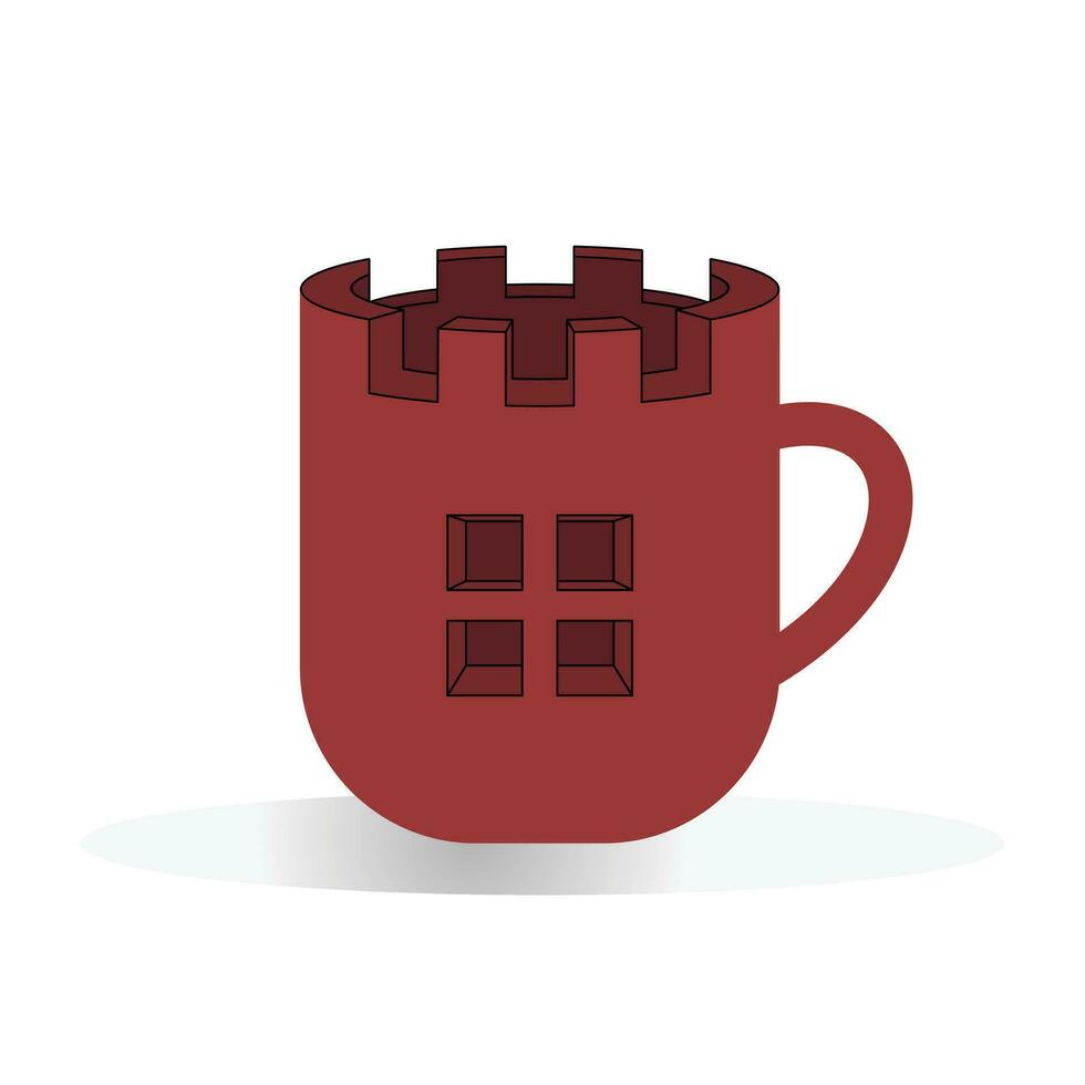 tazza un' caffè castello logo modello design vettore