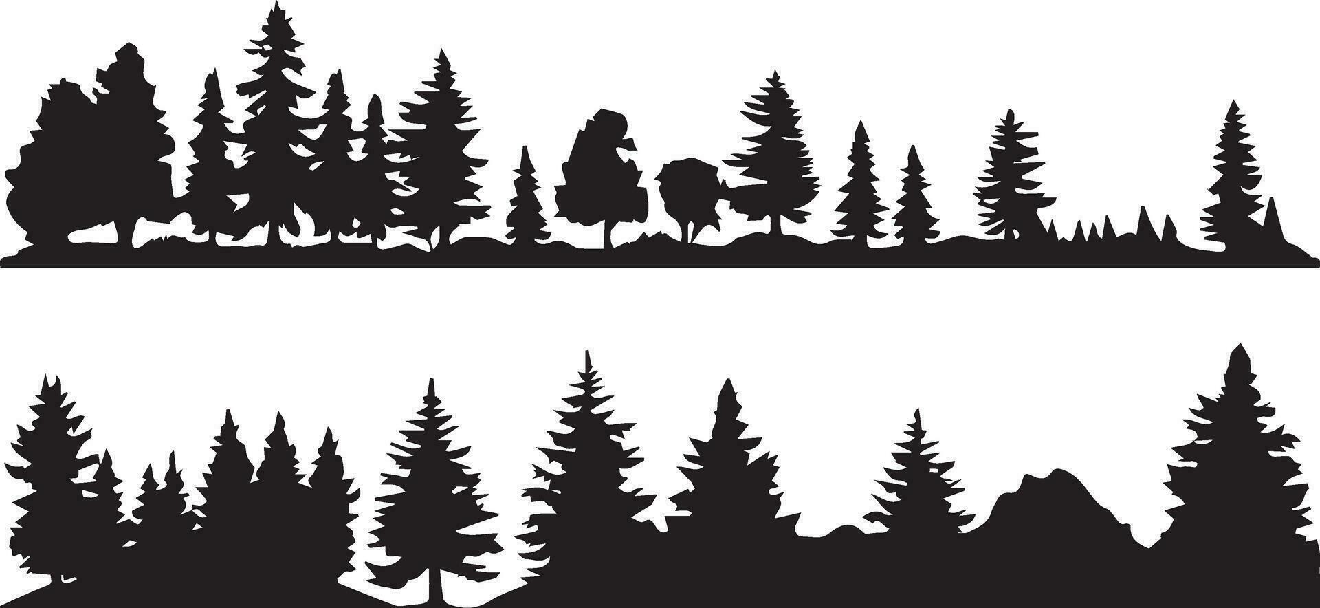 foresta vettore silhouette illustrazione 16