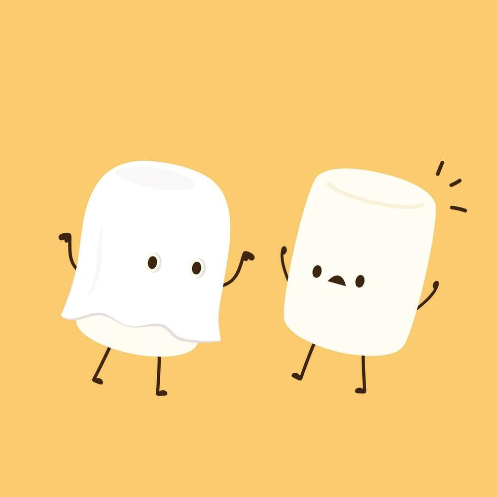 marshmallow vettore. marshmallow personaggio design. vettore