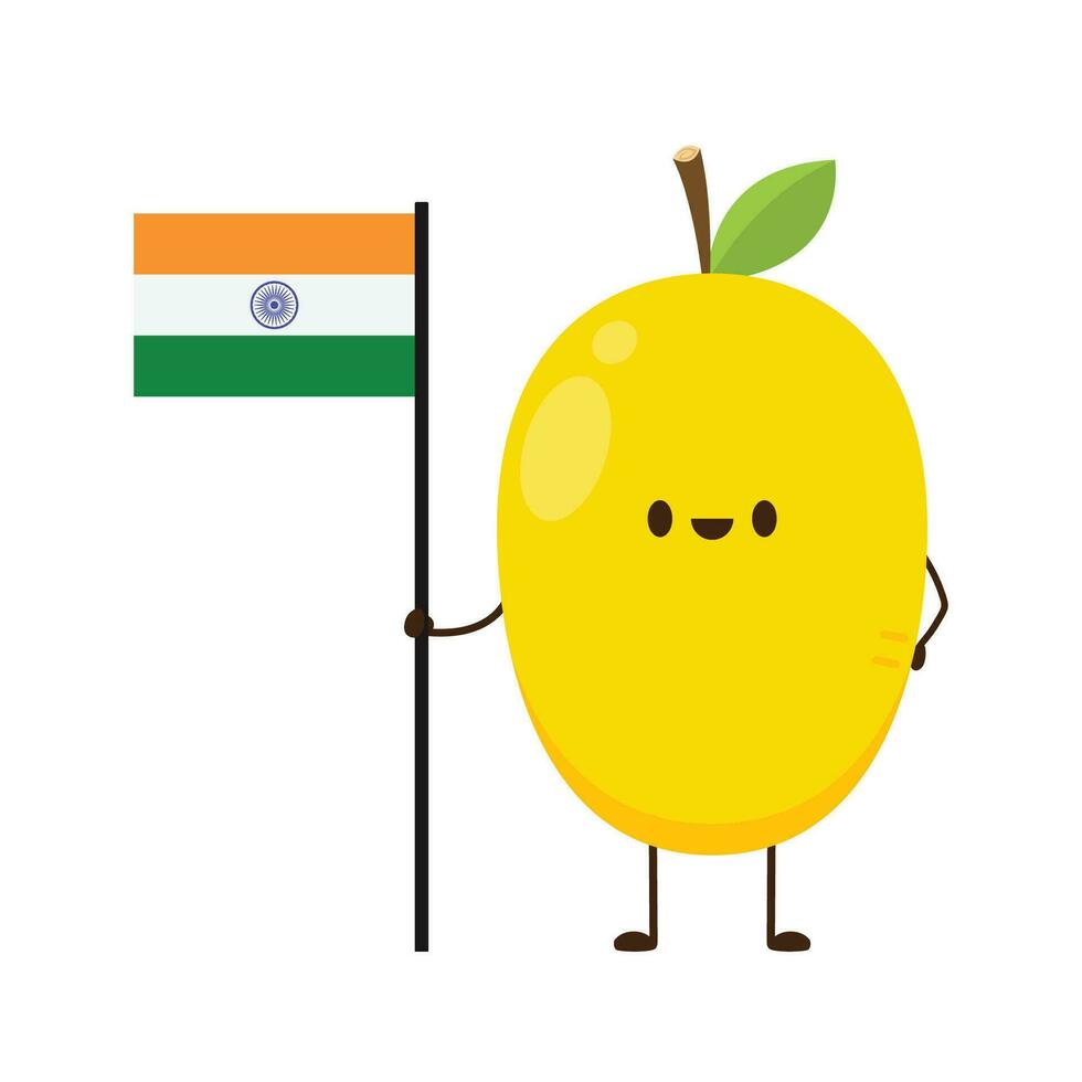 Mango personaggio design. India bandiera vettore. vettore