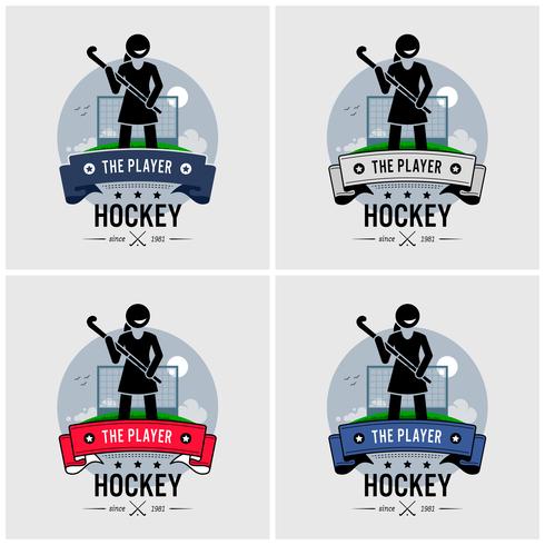 Logo design del club di hockey. vettore