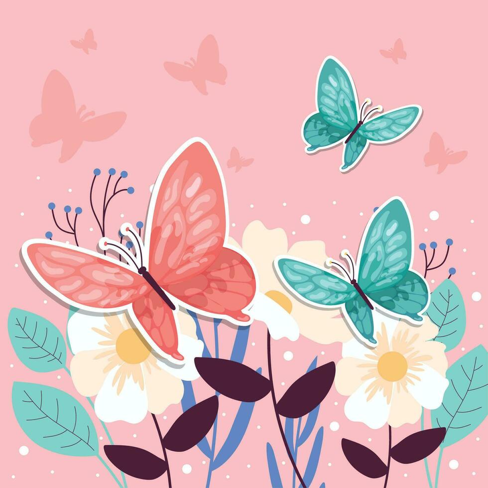 colorato manifesto di farfalle sfondo decorazione vettore illustrazione