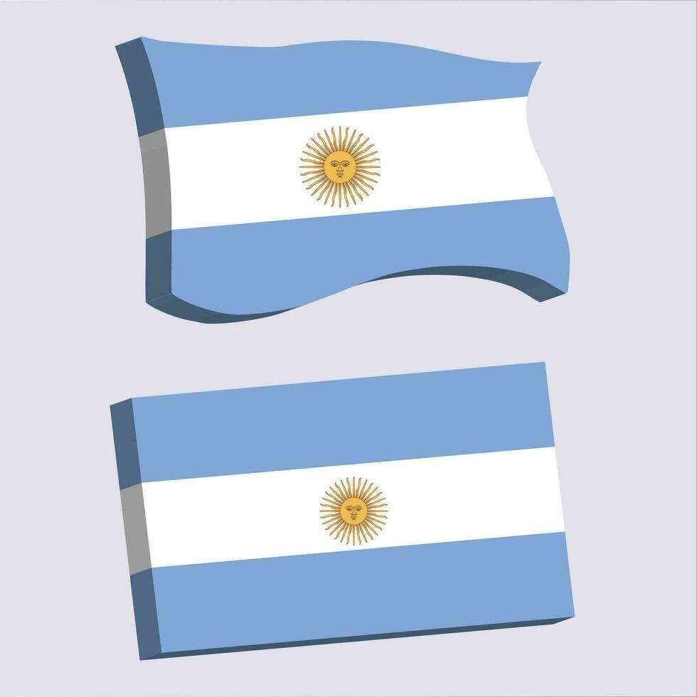 argentina bandiera 3d forma vettore illustrazione