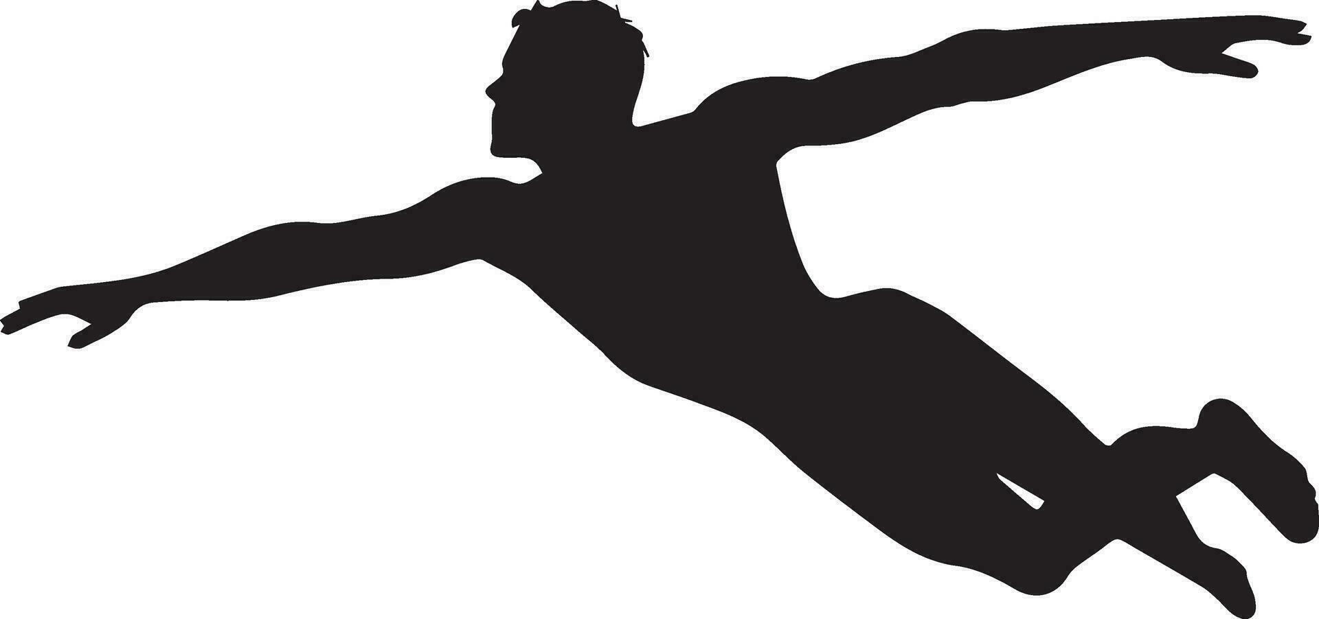 un' nuotatore nuoto posa vettore silhouette illustrazione