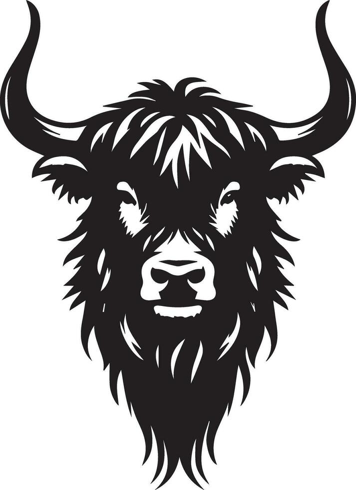 yak animale testa vettore silhouette illustrazione nero colore 20