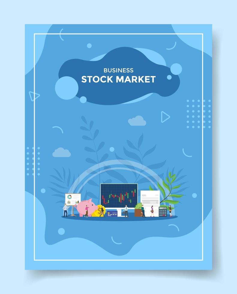 concetto di mercato azionario online per modello di banner, flyer, vettore
