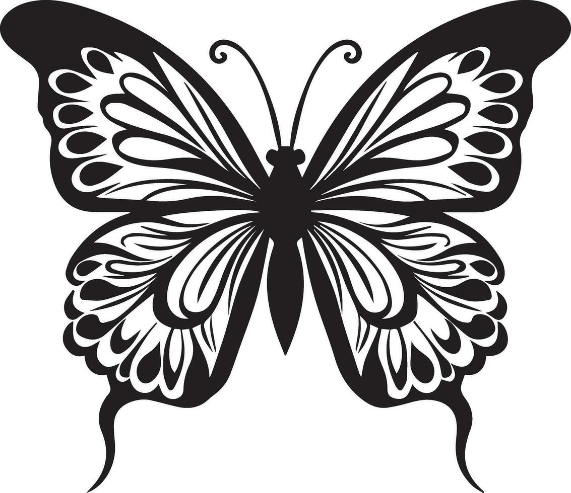 farfalla vettore illustrazione nero colore