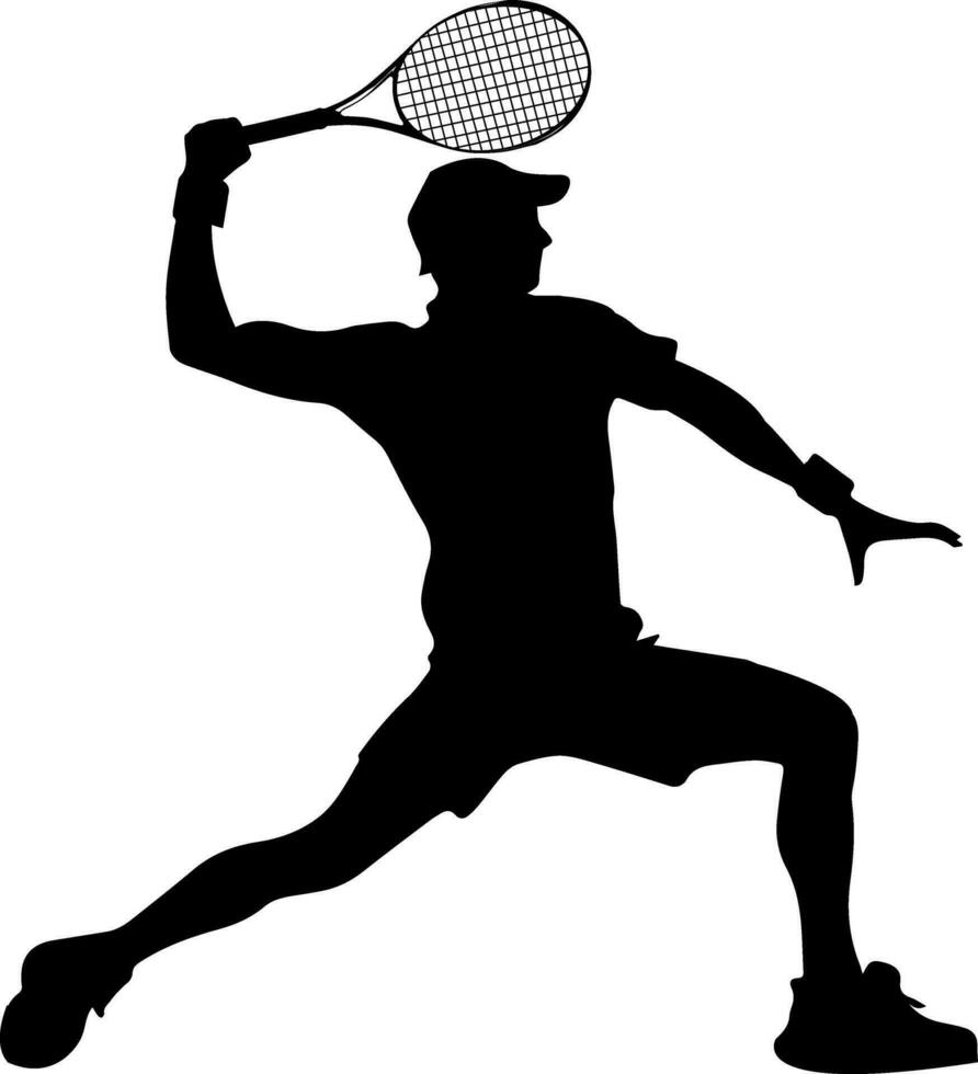 tennis giocatore vettore silhouette illustrazione 4