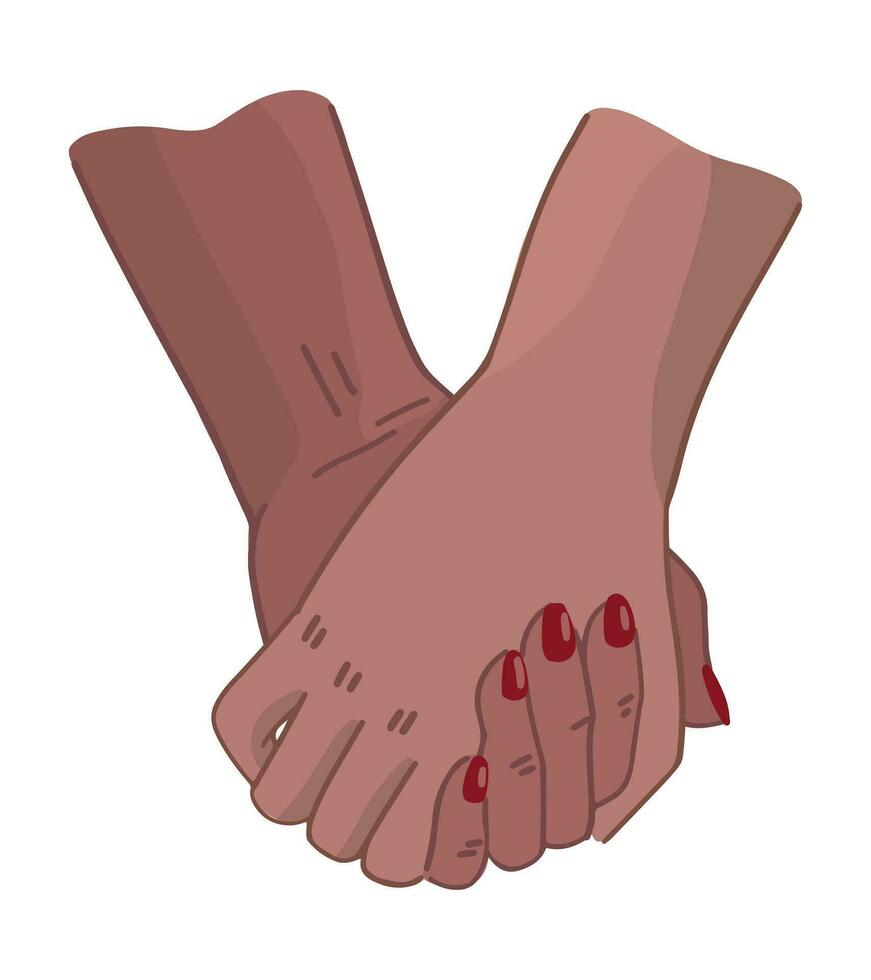 mani di coppia nel amore. scarabocchio di hold mani, gesto. st San Valentino vacanza cartone animato vettore illustrazione isolato su bianca sfondo.