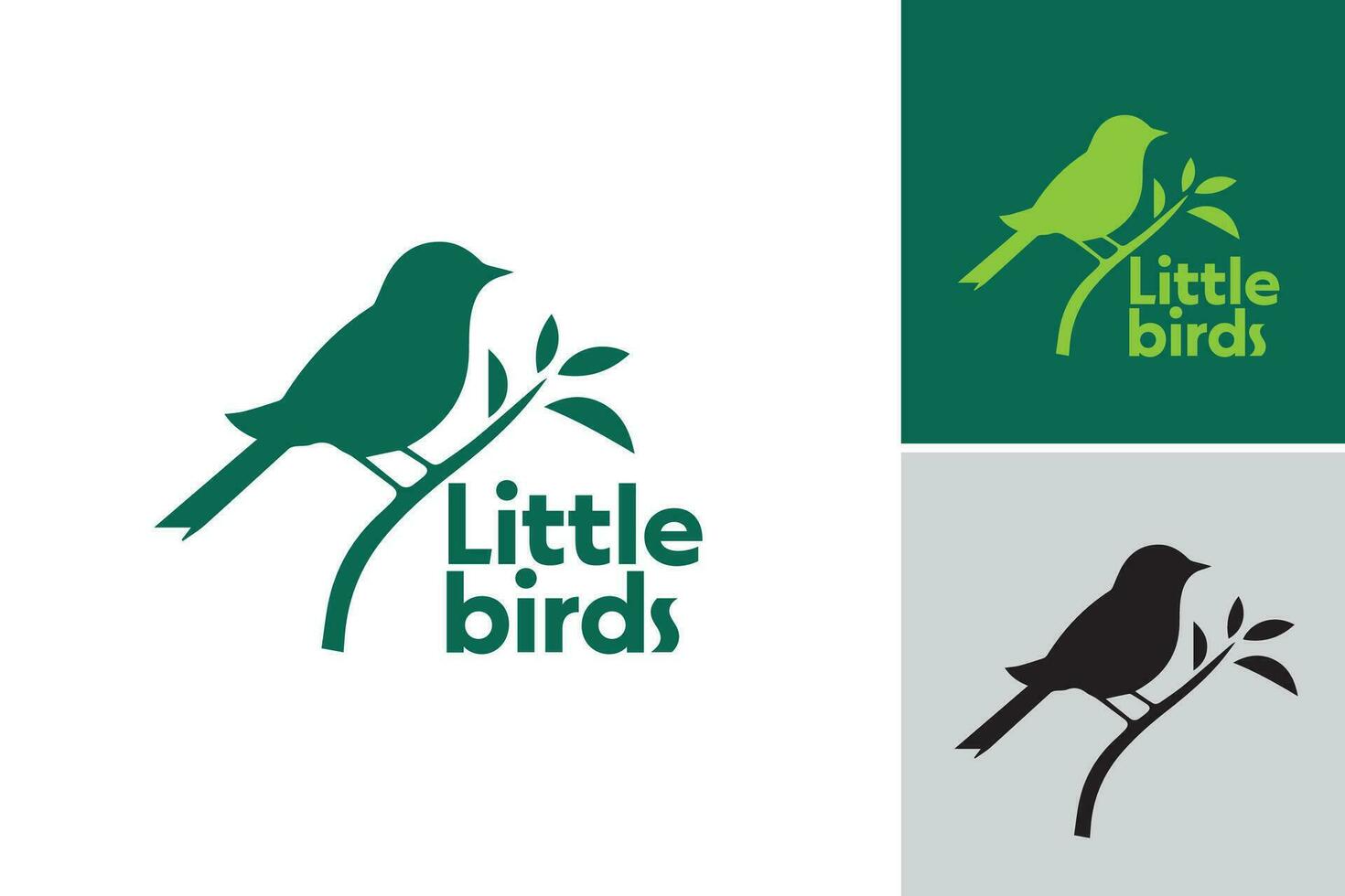poco uccelli logo suggerisce quello Questo logo design risorsa è un' logo con piccolo uccello elementi. esso è adatto per industrie relazionato per natura, uccelli, o eco-friendly Marche. vettore
