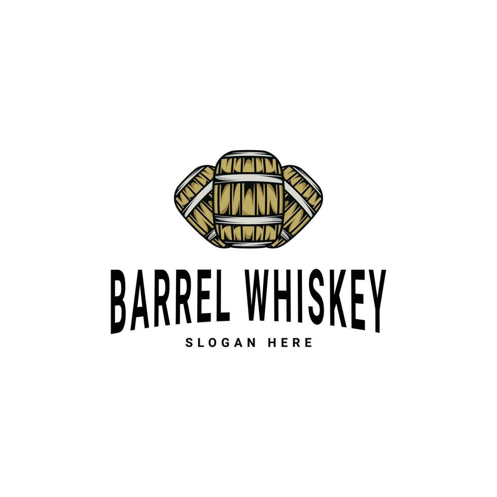 barile whisky logo design Vintage ▾ retrò stile vettore