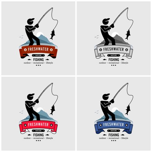 Logo design di pesca. vettore