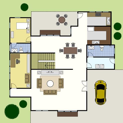 Floorplan Architecture Plan House. vettore