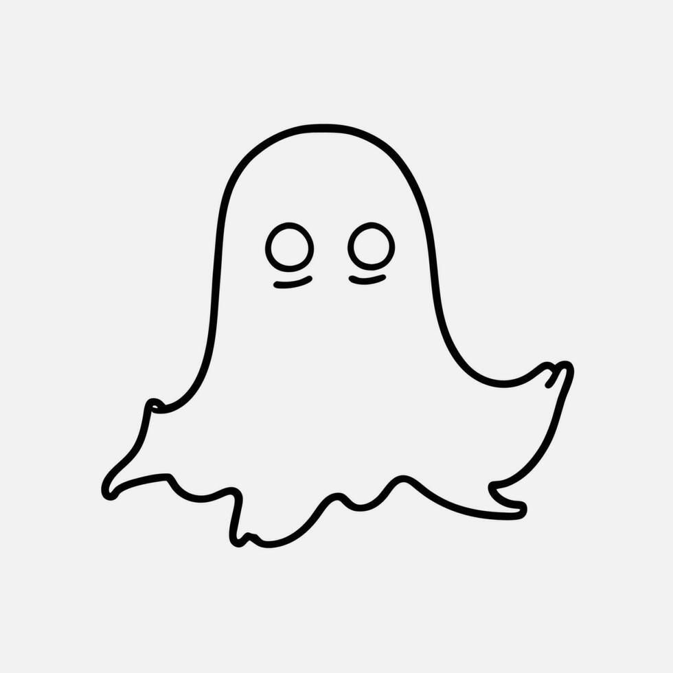 semplice mini cartone animato fantasma vettore illustrazione