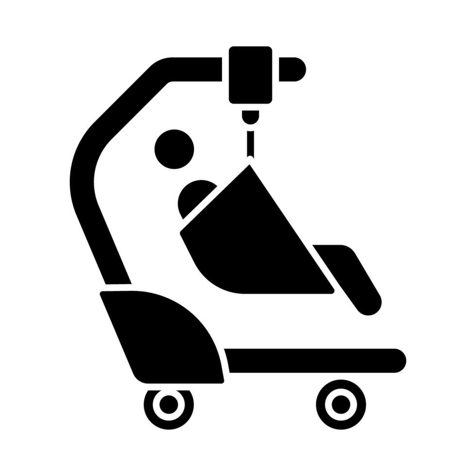 2d pixel Perfetto glifo stile paziente fionda icona, isolato vettore, silhouette illustrazione che rappresentano medico cura attrezzatura. vettore